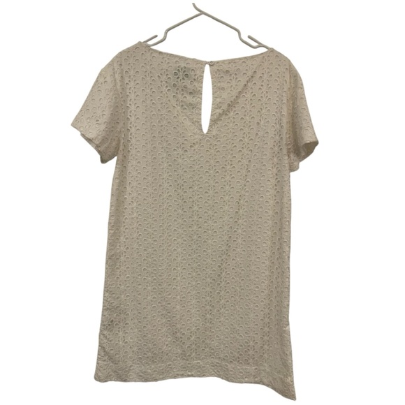 Kate Spade New York White Eyelet Lace Short Sleeve Shift Dress Sz 10 - Picture 4 of 5